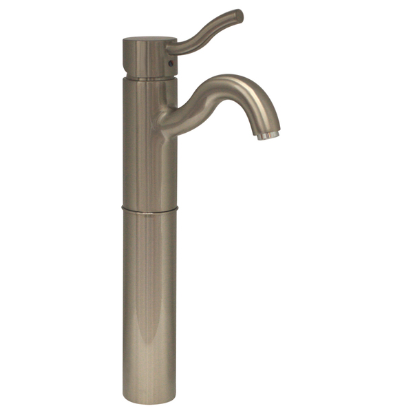 Whitehaus Venus Sgl Hole/Sgl Lever Elevated Lavatory Faucet, Brushed Nickel 3-4444-BN